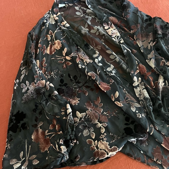 EUC Anthropologie Akemi Kin Burnt Velvet Cocoon Cardigan Sz O/S - Picture 3 of 3
